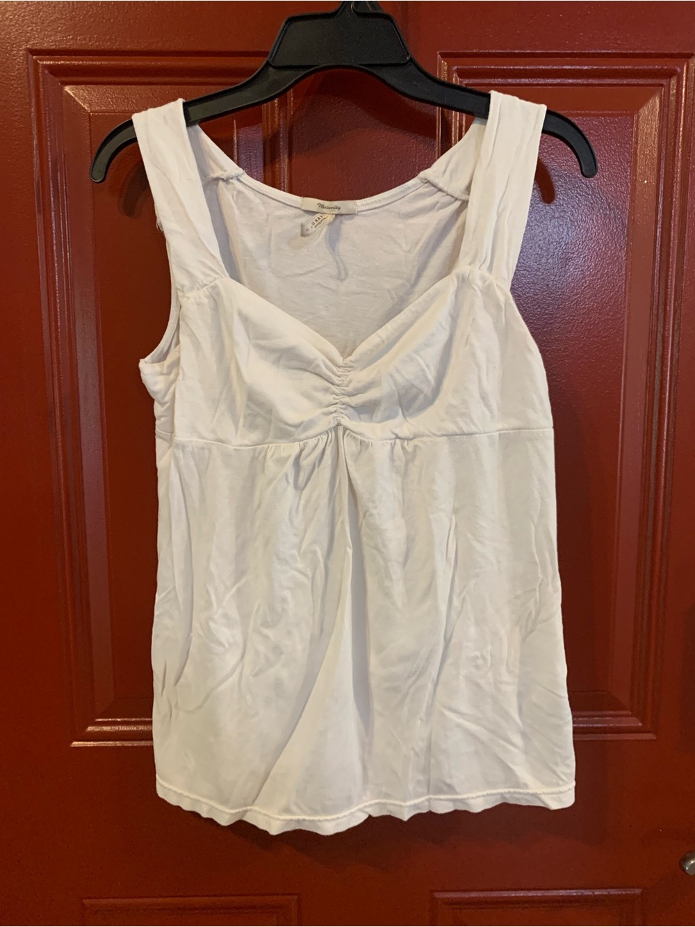Old Navy White Gathered Bust Camisole Tank